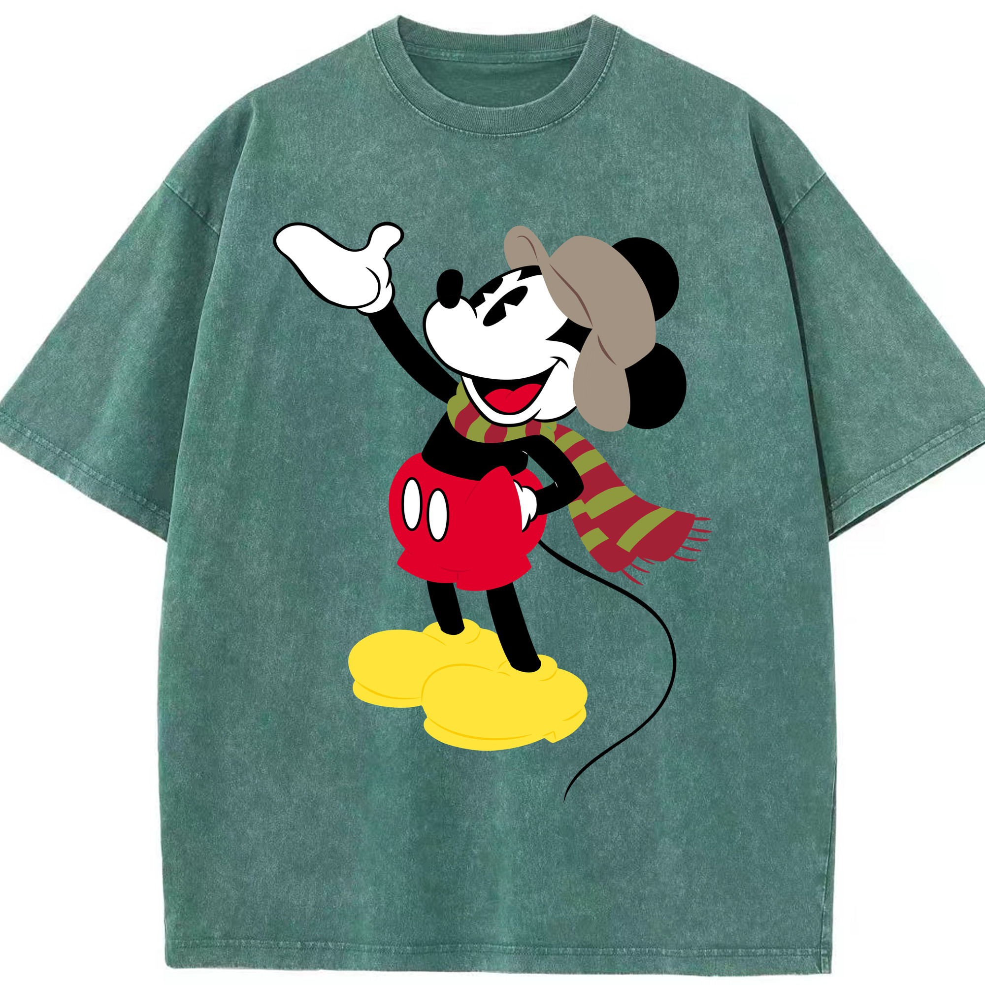 （画像用） ミッキーマウス Mickey Mouse 綿100% ヴィンテージ風 半袖Tシャツ（フロントプリント）